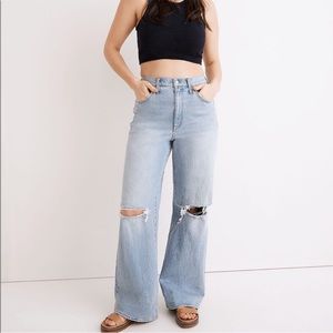27 Petite Madewell Superwide-leg light wash jeans